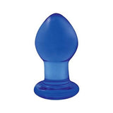 Crystal Premium Glass Plug - Small - Clear Blue