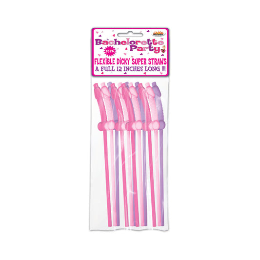 Bachelorette Party Pecker Sipping Straws - Assorted Colors Pack of 10
