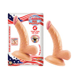 All American Mini Whoppers 4-Inch Curved Dong With Balls - Flesh