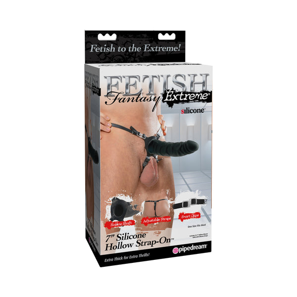 Fetish Fantasy Extreme 7-Inch Silicone  Hollow Strap-on - Black