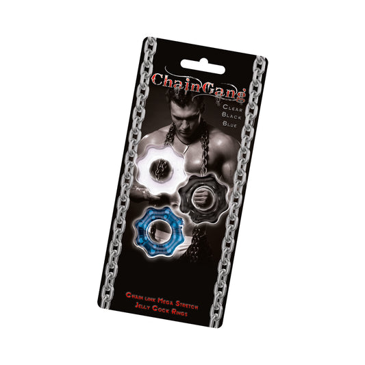 Chain Gang Cock Rings Assorted 3 Pack