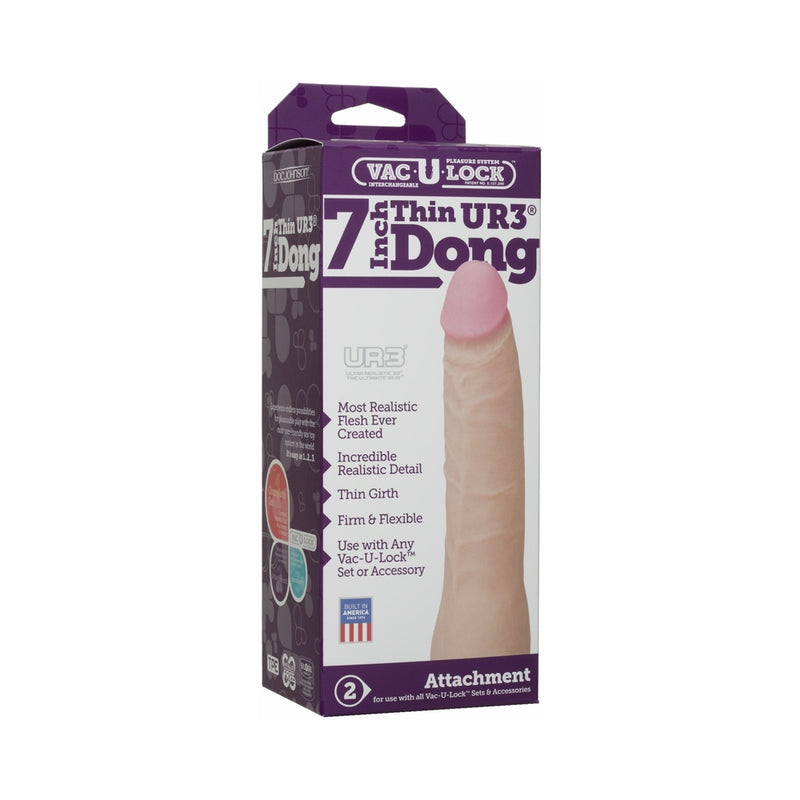 Vac-U-Lock 7 inches Ultraskyn Thin Dong Attachment