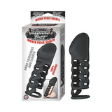 Mack Tuff Silicone Woven Penis Sheath 6in Black