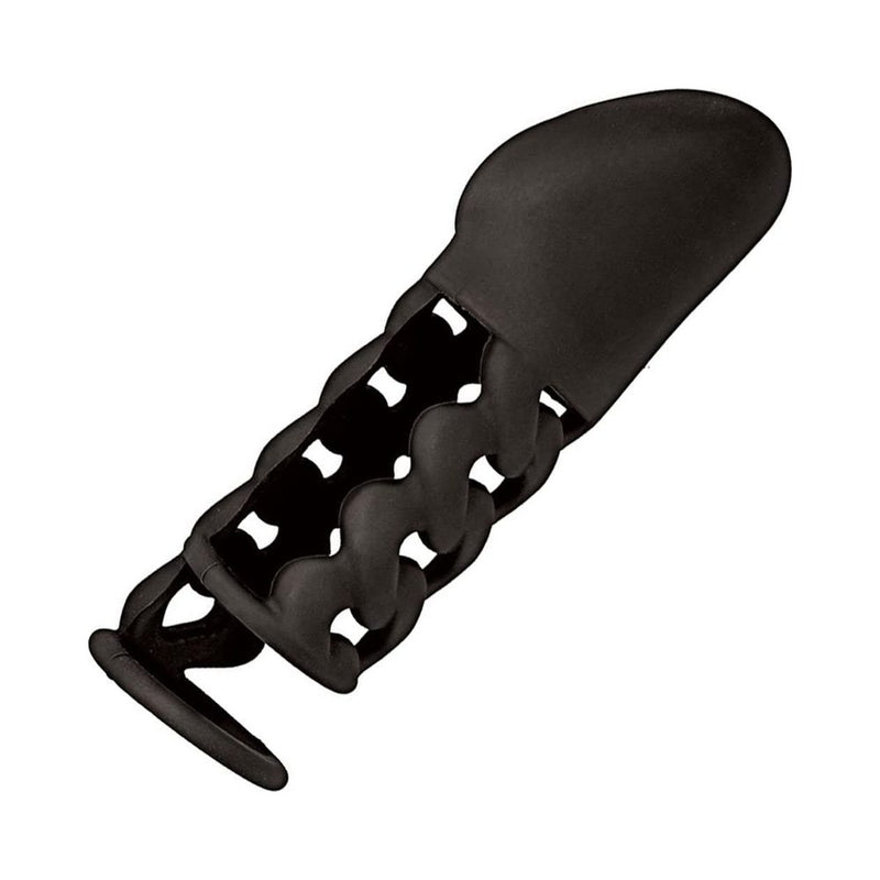 Mack Tuff Silicone Woven Penis Sheath 6in Black