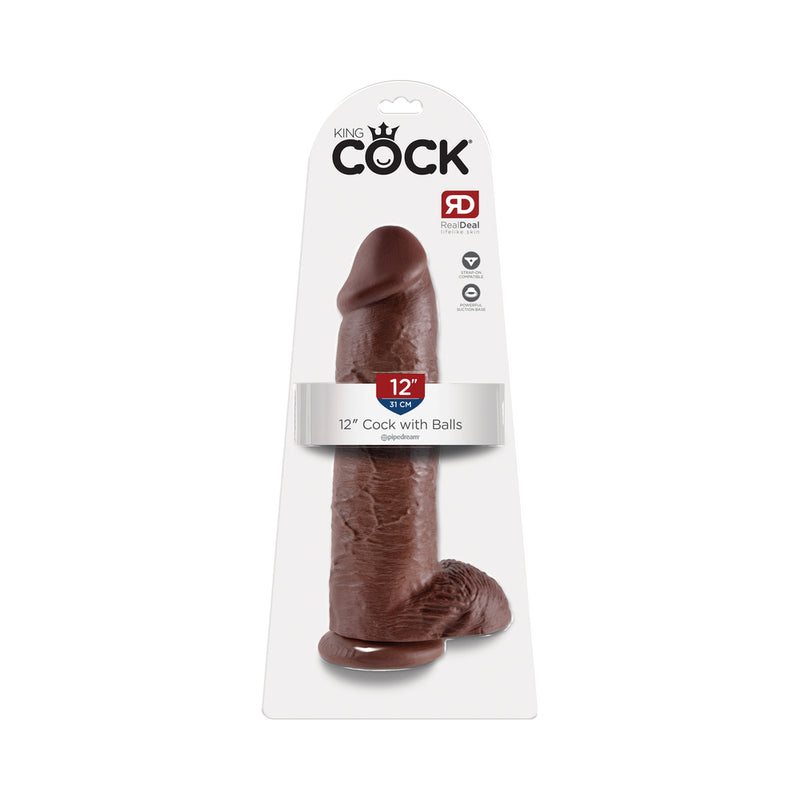 King Cock 12 Inch  Cock W/Balls Tan