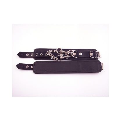 Rouge Plain Leather Wrist Cuffs Black