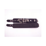 Rouge Plain Leather Wrist Cuffs Black