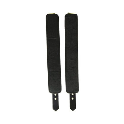 Rouge Plain Leather Wrist Cuffs Black