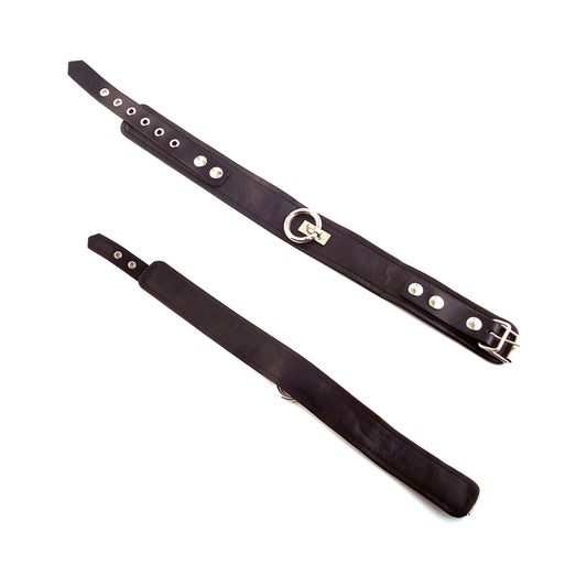 Rouge Leather Plain Collar 1 Ring Black