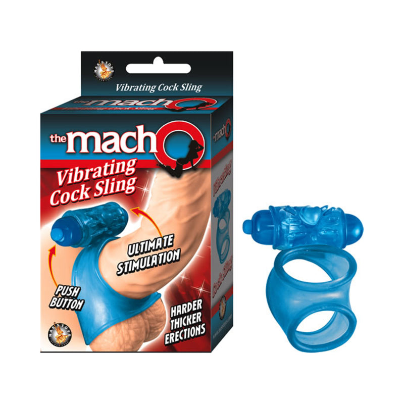 The Macho Vibrating Cocksling, Waterproof Blue