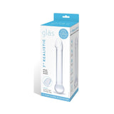 Glas 7 inches Realistic Head Glass Dildo Clear