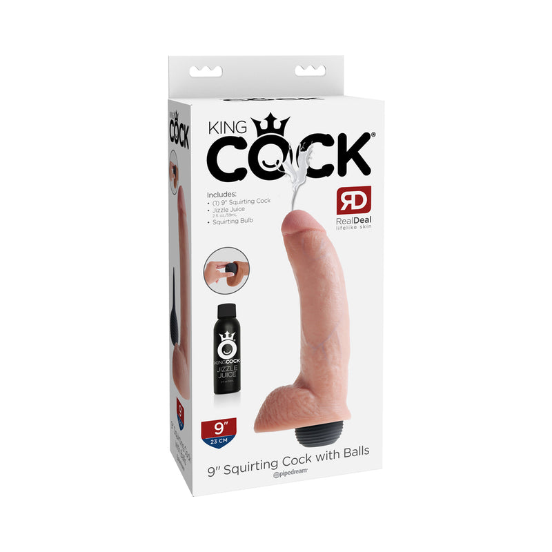 King Cock 9in Squirting Cock - Flesh