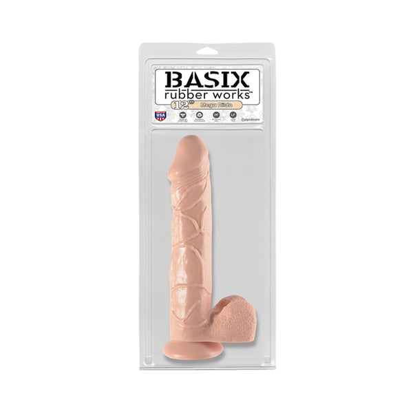 Basix Rubber Works 12 Inch Mega Dildo - Flesh