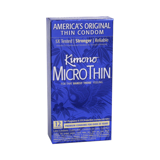 Kimono Micro Thin Lubricated Latex Condoms 12 Pack