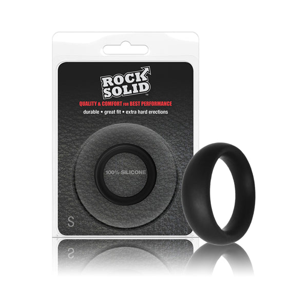 Rock Solid Silicone Black C Ring, Small (1 3/4in) In A Clamshell