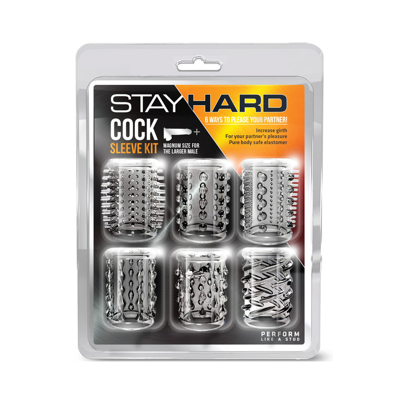Blush Stay Hard Cock Sleeve Kit - Clear Box of 6