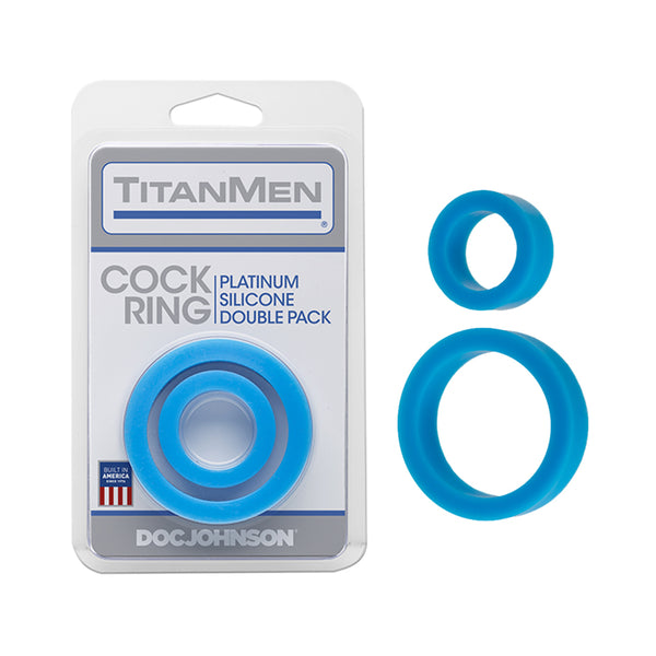 Titanmen Cock Ring Platinum Silicone Double Pack