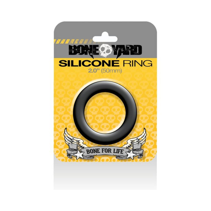 Boneyard Silicone Cock Ring 2 inches Black