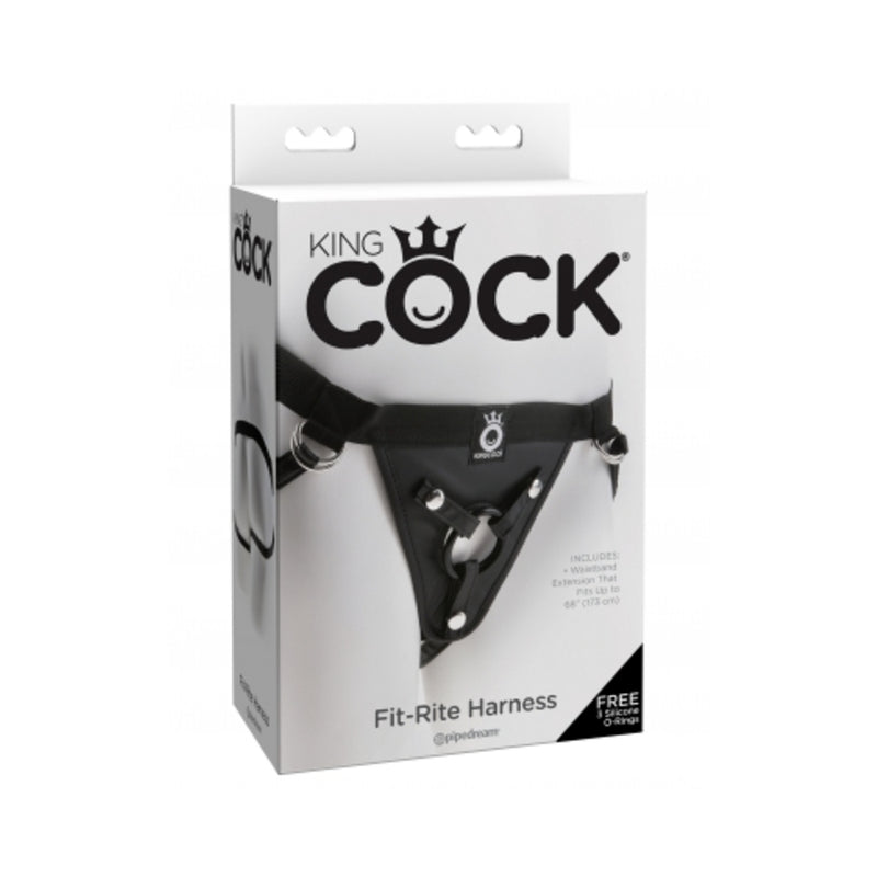 King Cock Fit Rite Harness Black Nylon Strap On