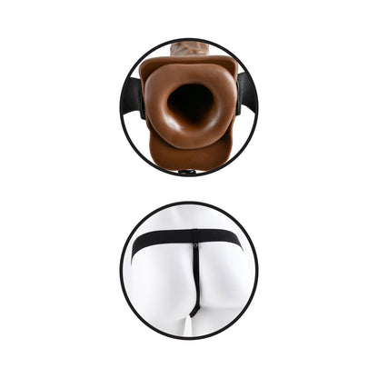 FF 7in Vibe Hollow Strap-On W/Balls Br