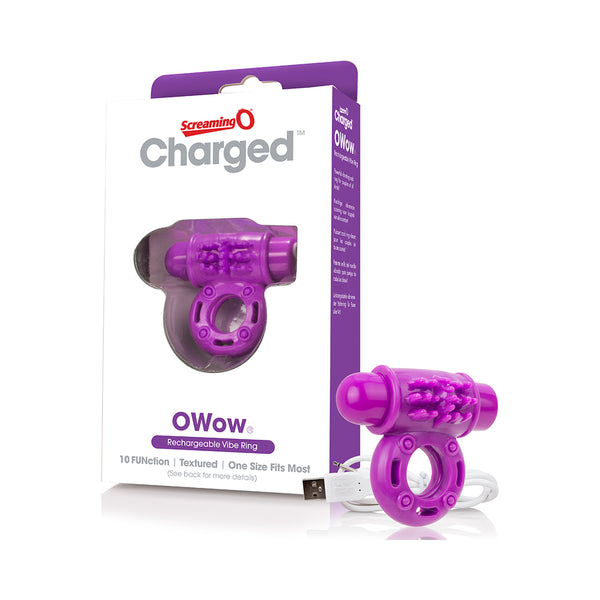 Screaming O Charged Owow Vooom Vibrating Cock Ring Purple
