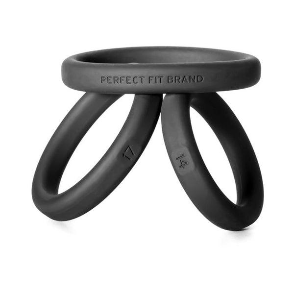 Perfect Fit Xact-fit Silicone Rings S-m-l (#14, #17, #20) Black