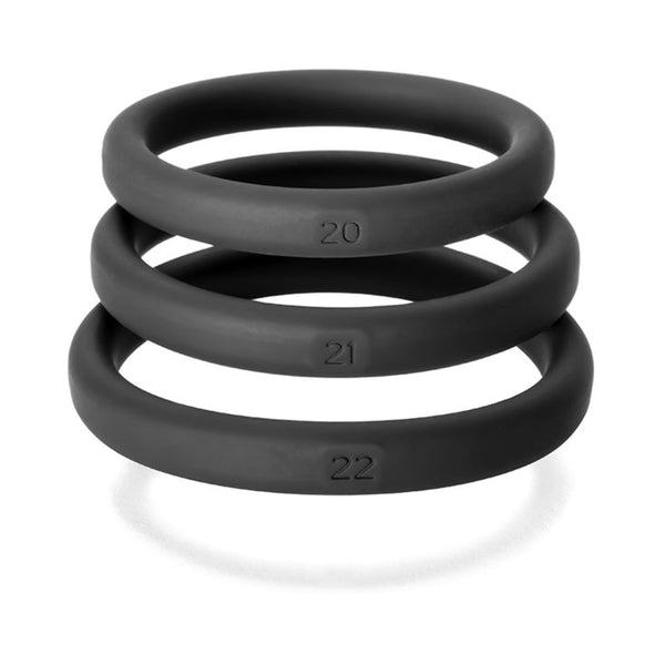 Perfect Fit Xact-fit Silicone Rings L-xl (#20, #21, #22) Black