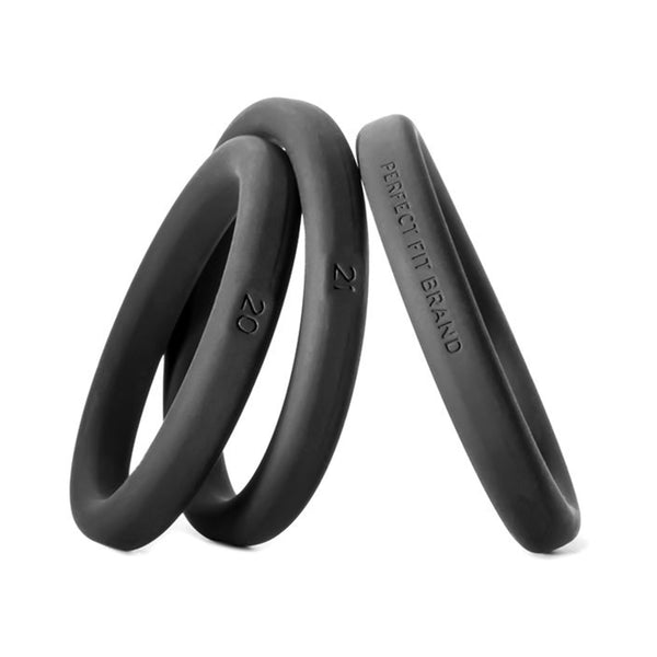 Perfect Fit Xact-fit Silicone Rings L-xl (#20, #21, #22) Black