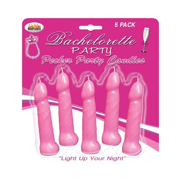 Bachelorette Party Pecker Party Candles - Pink Pack of 5