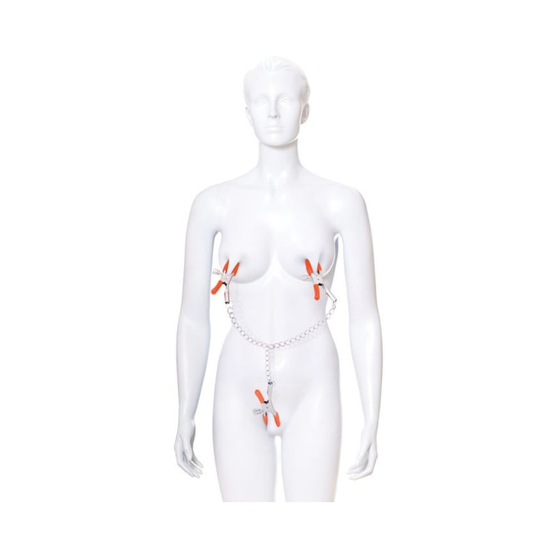 Triple Your Pleasure  Nipple & Clitoral Clamps & Chain