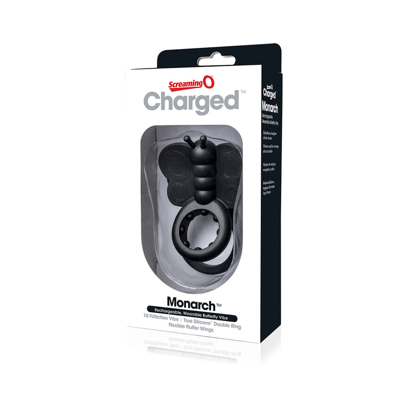 Screaming O Charged Monarch Wearable Butterfly Vibe - Black