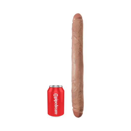King Cock 16" Thick Double Dildo - Tan