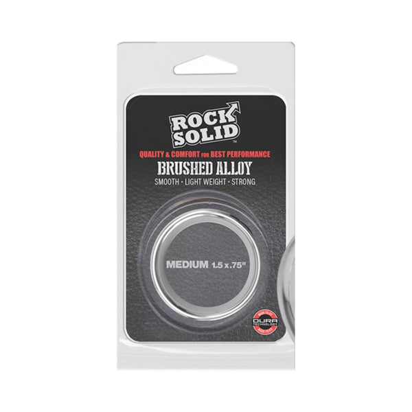 Rock Solid Brushed Alloy Medium (1.5in X .75in) Silver