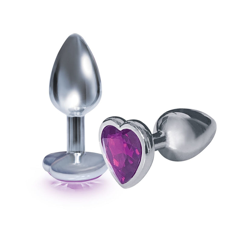 The 9's, The Silver Starter, Bejeweled Heart Stainless Steel Plug