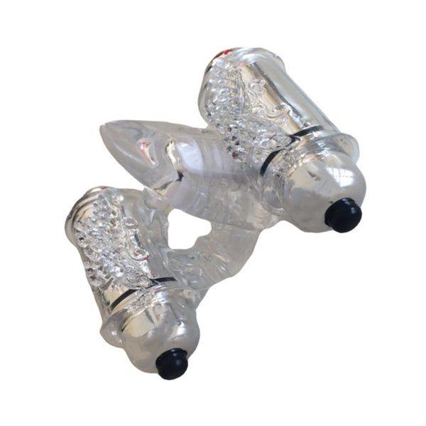 Wet Dreams Double Down Dual Motor Cock Ring With Power Bullet  And Stimulator Tongue With Motor