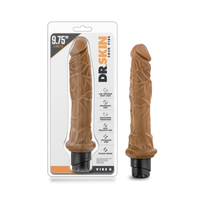 Dr. Skin - Cock Vibe 8 - 9.75 Inch Vibrating Cock  Mocha