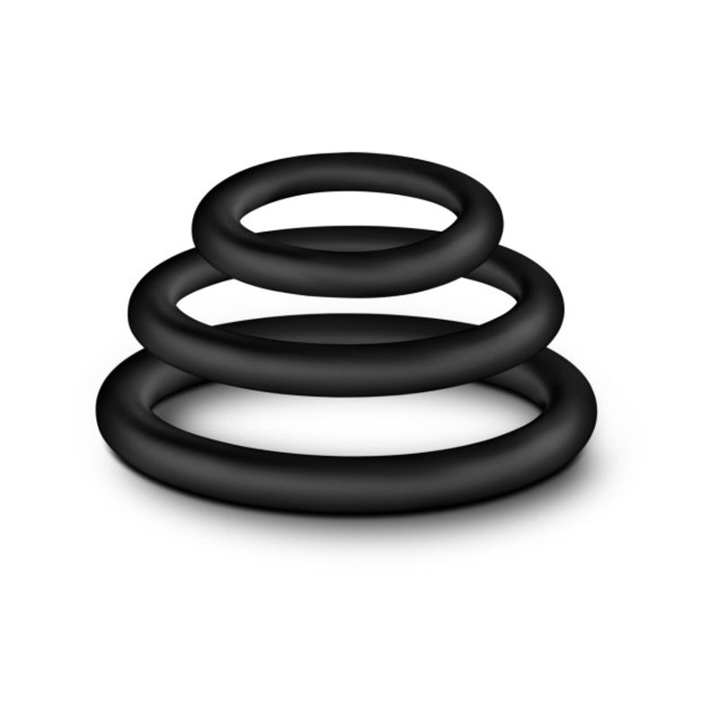 Blush Stay Hard Beaded Cock Rings 3 Pack - Clear