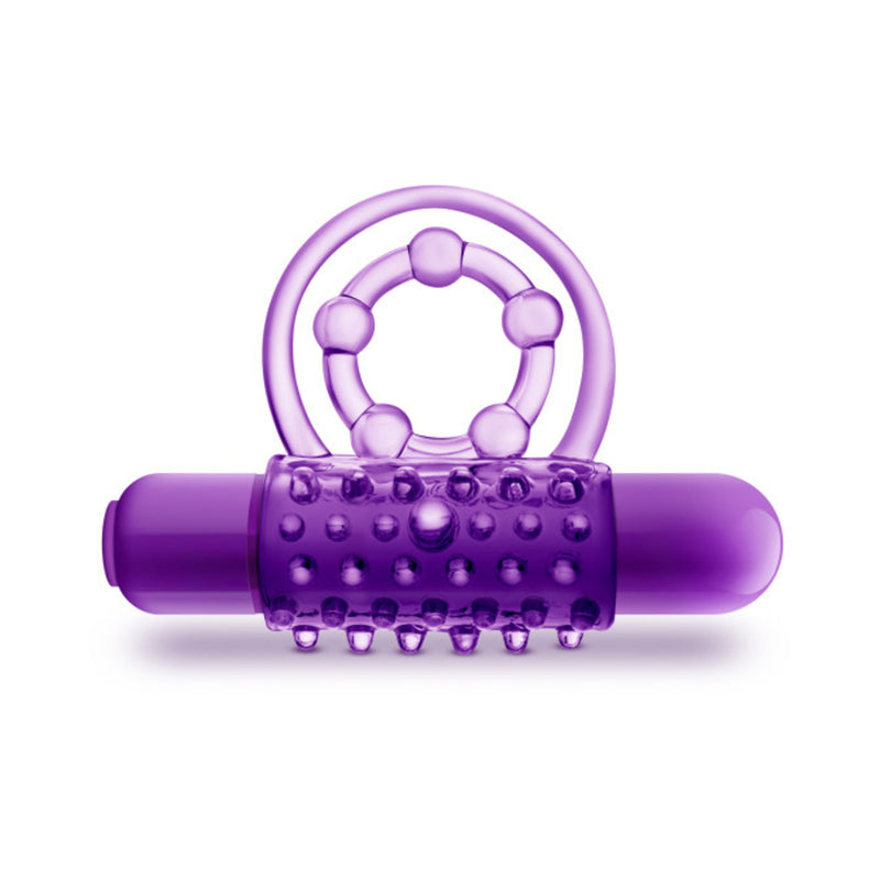 Blush Play With Me the Player Vibrating Double Strap Cockring - Purple