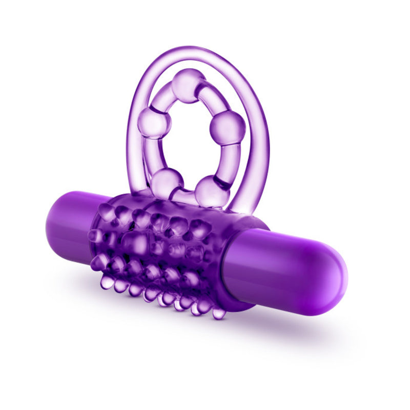 Blush Play With Me the Player Vibrating Double Strap Cockring - Purple