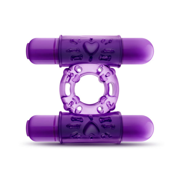Blush Play With Me Double Play Dual Vibrating Cockring - Purple