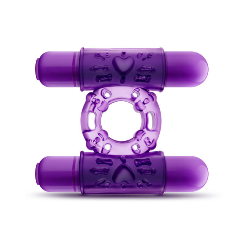 Blush Play With Me Double Play Dual Vibrating Cockring - Purple