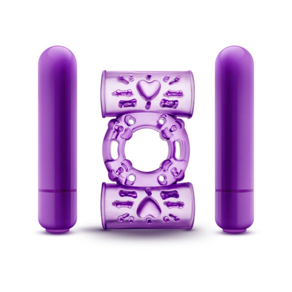 Blush Play With Me Double Play Dual Vibrating Cockring - Purple