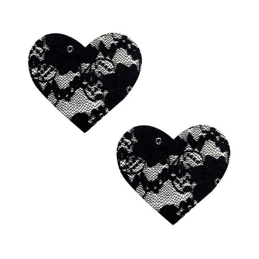Neva Nude Pasty Heart Lace Black