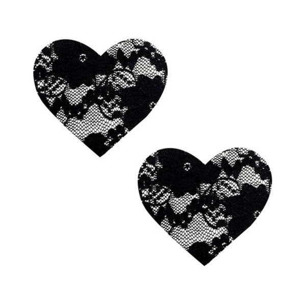 Neva Nude Pasty Heart Lace Black