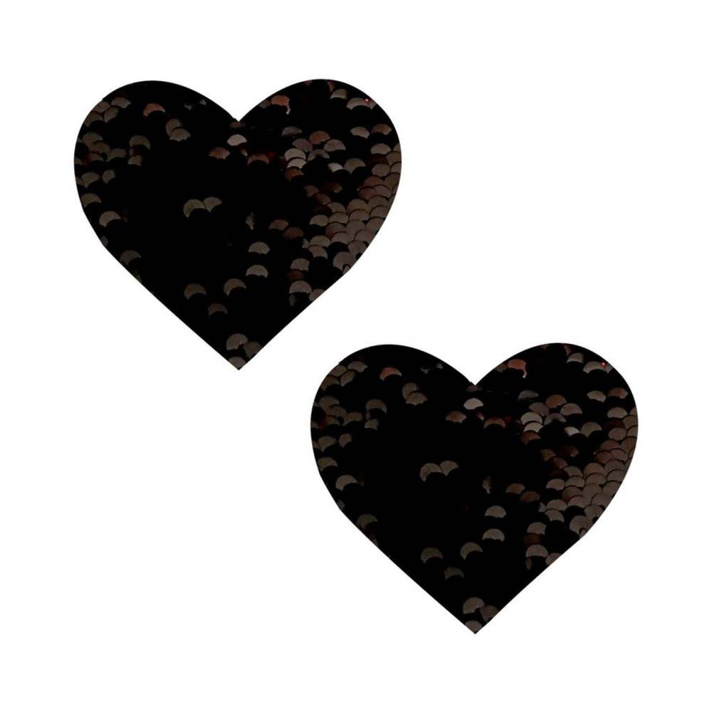 Neva Nude Pasty Heart Sequins Red To Black