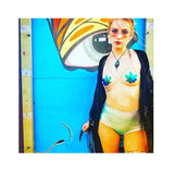 Ariel Green to Black Flip Sequin Gold Dope Af Weed Leak Pasties