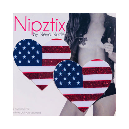 Neva Nude Pasty Hearts U.S Flag