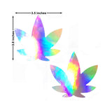 Neva Nude Pasty Weed Leaf Holographic
