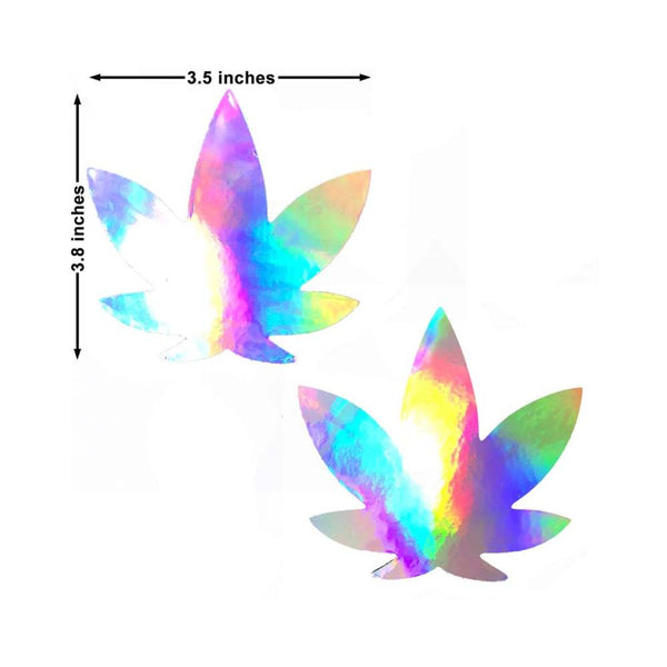 Neva Nude Pasty Weed Leaf Holographic