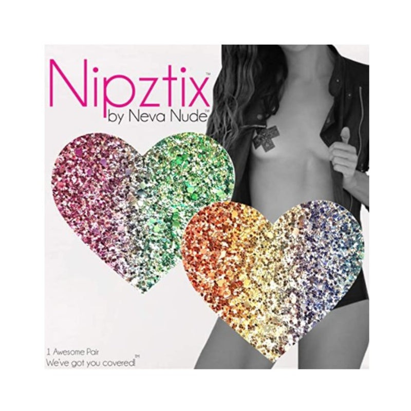 Neva Nude Pasty Heart Glitter Multicolor